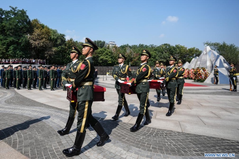 Les dépouilles de 30 martyrs chinois de la guerre de Corée inhumées dans leur patrie