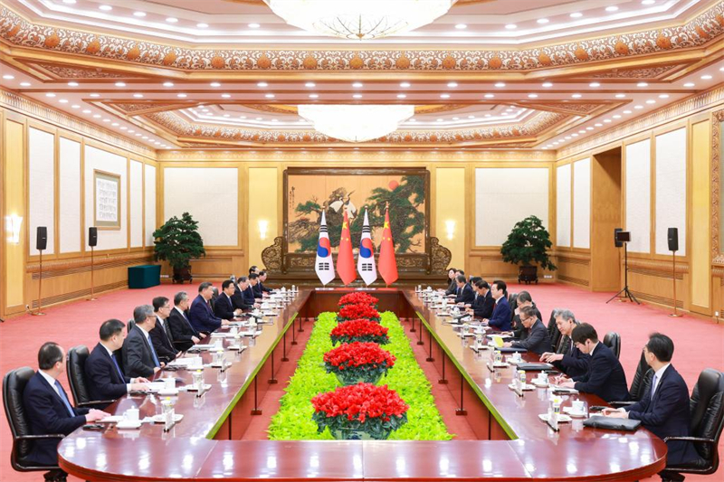 Xi Jinping s'entretient avec le président de la République de Corée Lee Jae Myung