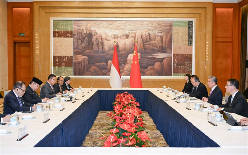 Le chef de la diplomatie chinoise rencontre le ministre indonésien chargé de la coordination des affaires économiques