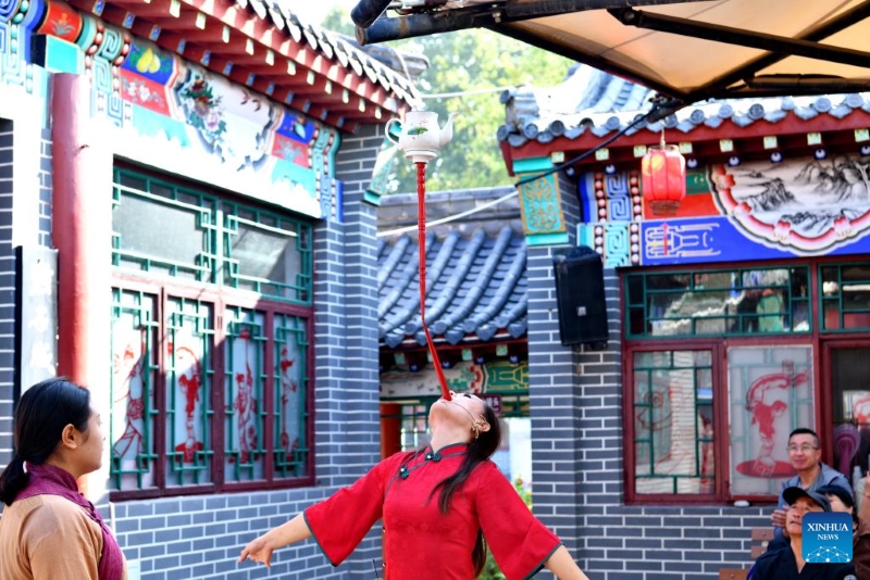 Hebei : des acrobates se produisent au Monde de l'acrobatie de Wuqiao à Cangzhou